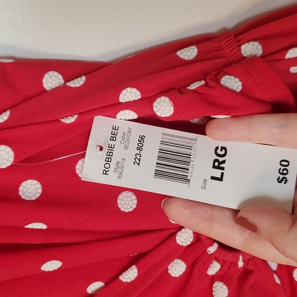 Robbie Bee Red Polka-dot Faux Wrap Dress - Picture 4 of 9